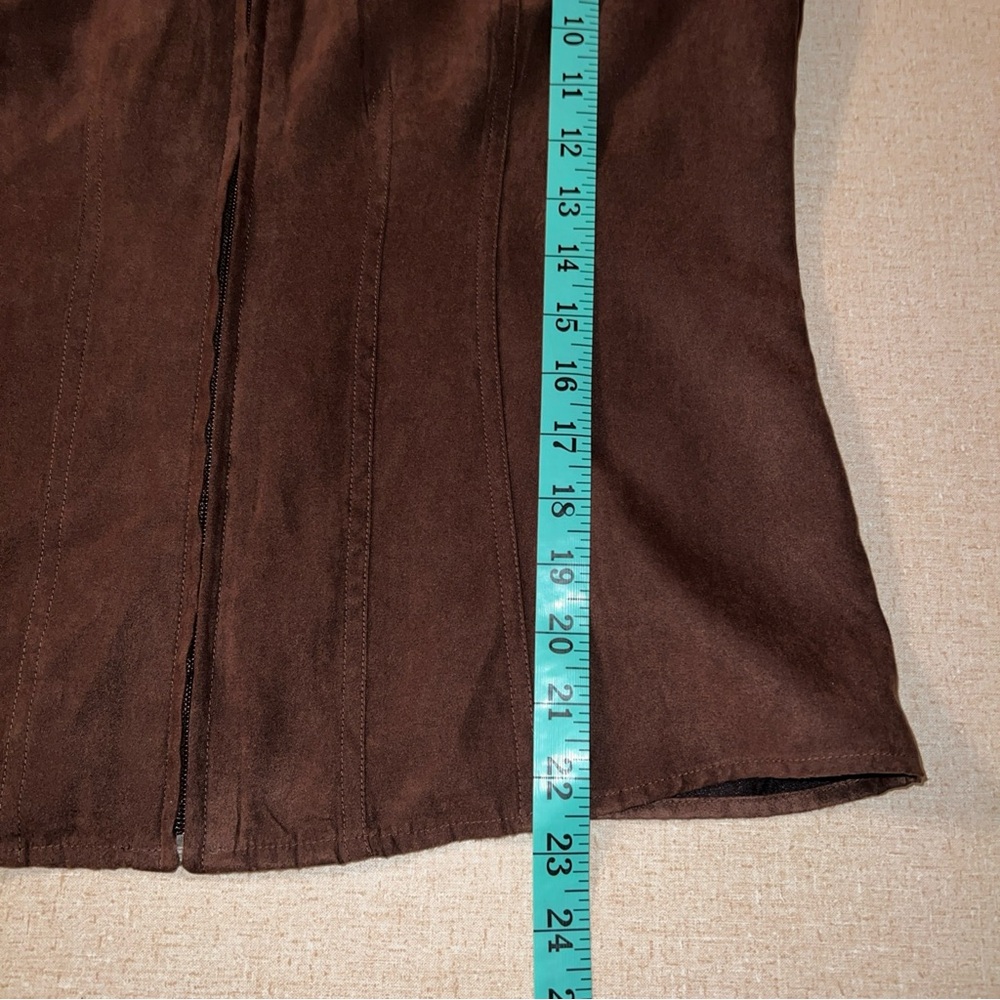 White Stag Faux Suede Brown Full Zip Light Jacket. Women's - Size Medium 32/34. - Picture 6 of 7